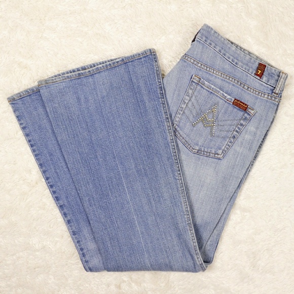 7 For All Mankind Denim - 7 FOR ALL MANKIND A Pocket Flare Jeans Light Wash